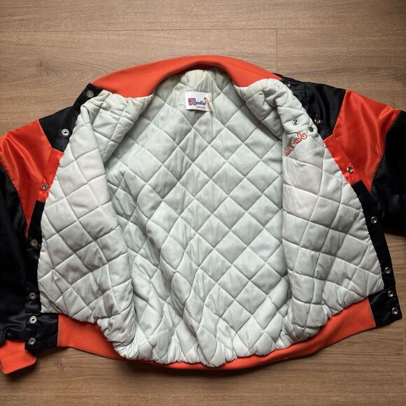 RARE Vintage 90s Speedline Lake Wales Bomber Jacket Size M Gothic Font Spellout - Picture 6 of 9